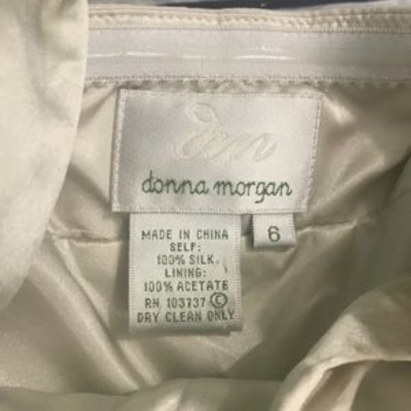 Donna Morgan 100% Silk Chiffon Ivory Dress Size 6 - Picture 7 of 7